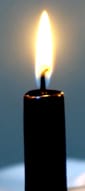 A lit black candle