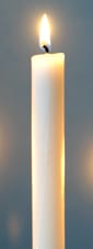 The tall central candle, lit