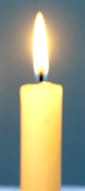 A lit white candle
